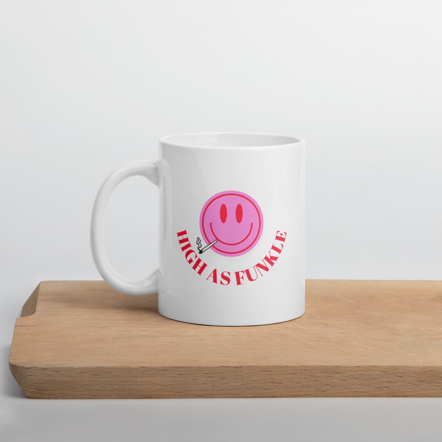 White glossy mug